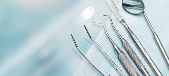 set of metal dentist equipement